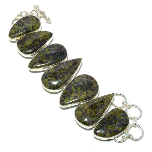 Gogunjula Jasper 925 Sterling Silver Ethnic Bracelet 