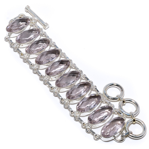 White Topaz 925 Sterling Silver Ethnic Bracelet