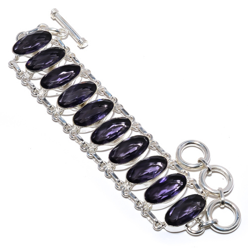 Iolite 925 Sterling Silver Ethnic Bracelet 