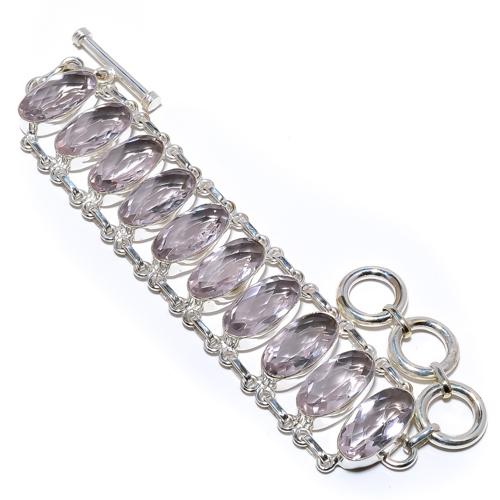 White Topaz 925 Sterling Silver Ethnic Bracelet 