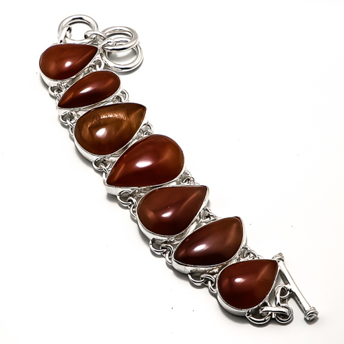 Angle Hair Quartz Handmade 925 Sterling Silver Bracelet 