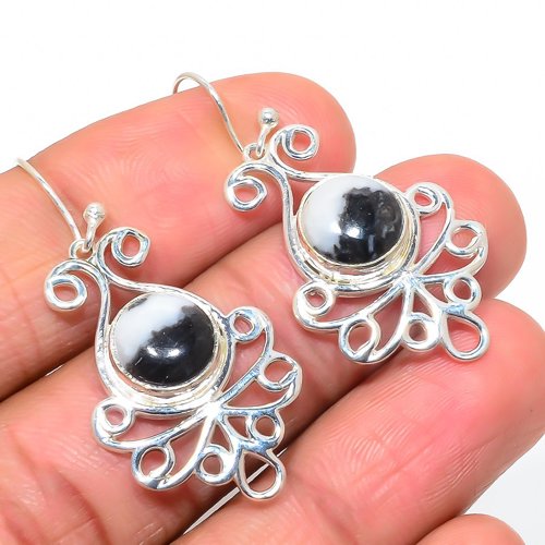 White Buffalo Turquoise 925 Sterling 925 Sterling Silver Earring, Gift for her, Silver Jewelry Earring, Elegant Earring, White Gemstone Earring, Drop/Dangle Earring