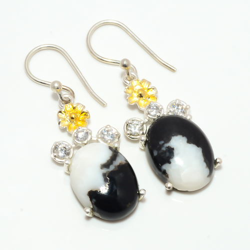 White Buffalo Turquoise & Topaz Gemstone 925 Silver Handmade Earring, Gift for her, Silver Jewelry Earring, Elegant Earring, White Gemstone Earring, Drop/Dangle Earring