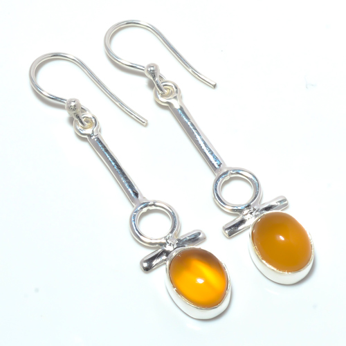 Yellow Onyx Handmade 925 Sterling Silver Jewelry Earring, Gift for her, Silver Jewelry Earring, Elegant Earring, Yellow Gemstone Earring, Drop/Dangle Earring