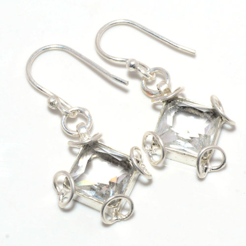 White Topaz 925 Sterling Silver Earring, Gift for her, Silver Jewelry Earring, Elegant Earring, White Gemstone Earring, Drop/Dangle Earring