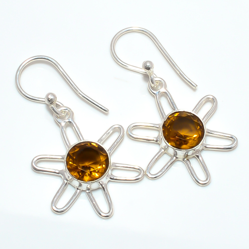 Smoky Quartz 925 Sterling Silver Earring, Gift for her, Silver Jewelry Earring, Elegant Earring, Brown Gemstone Earring, Drop/Dangle Earring