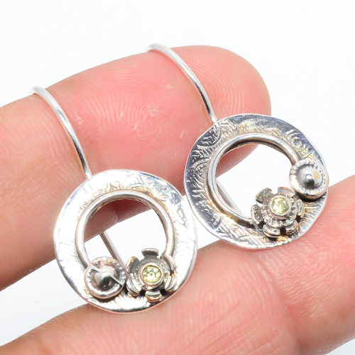 Yellow Sapphire 925 Sterling Silver Israeli Earring, Gift for her, Silver Jewelry Earring, Elegant Earring, Yellow Gemstone Earring, Drop/Dangle Earring