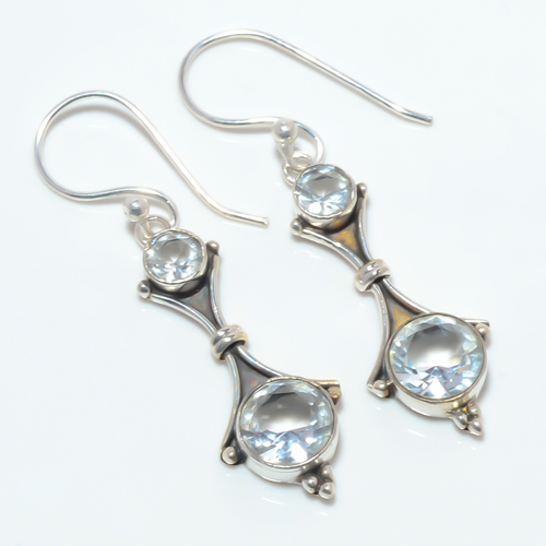 White Topaz 925 Sterling Silver Handmade Earring, Gift for her, Silver Jewelry Earring, Elegant Earring, White Gemstone Earring, Drop/Dangle Earring