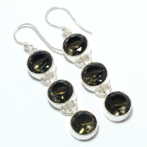 Smoky Quartz 925 Sterling Silver Jewelry Earring, Gift for her, Silver Jewelry Earring, Elegant Earring, Brown Gemstone Earring, Drop/Dangle Earring