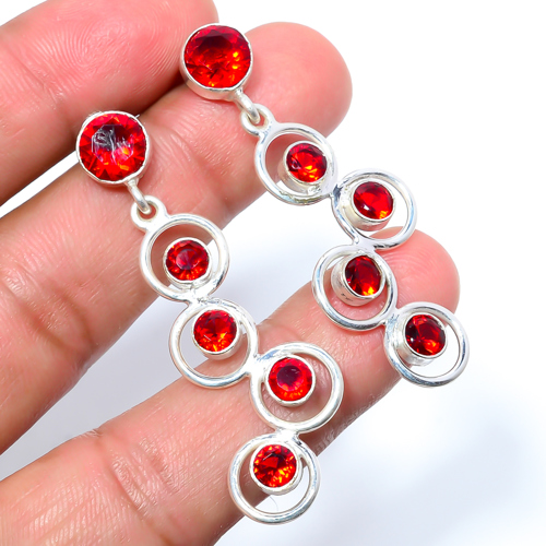 Garnet 925 Sterling Silver Handmade Earring, Gift for her, Silver Jewelry Earring, Elegant Earring, Garnet Gemstone Earring, Drop/Dangle Earring