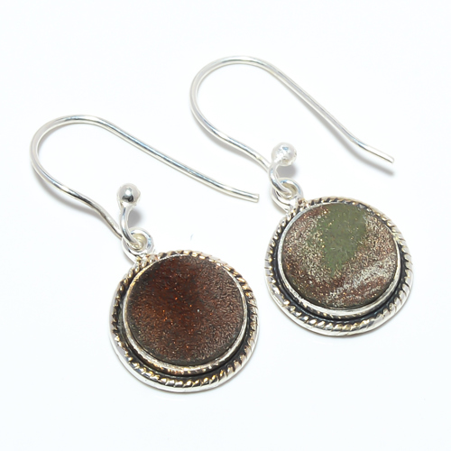 Copper Agate Drusy 925 Sterling Silver Bali Earring, Gift for her, Silver Jewelry Earring, Elegant Earring, Green Gemstone Earring, Drop/Dangle Earring