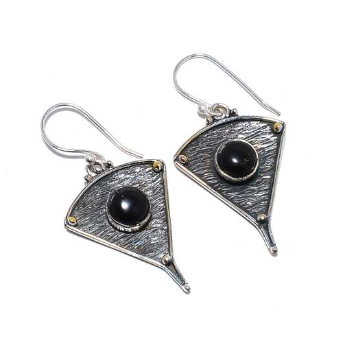 Copper Black Turquoise 925 Sterling Silver Earring, Gift for her, Silver Jewelry Earring, Elegant Earring, Black Gemstone Earring, Drop/Dangle Earring
