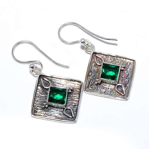 Chrome Diopside 925 Sterling Silver Israeli Earring, Gift for her, Silver Jewelry Earring, Elegant Earring, Green Gemstone Earring, Drop/Dangle Earring