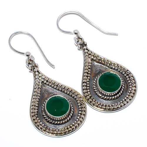Emerald 925 Sterling Silver Israeli Jewelry Earring, Gift for her, Silver Jewelry Earring, Elegant Earring, Green Gemstone Earring, Drop/Dangle Earring