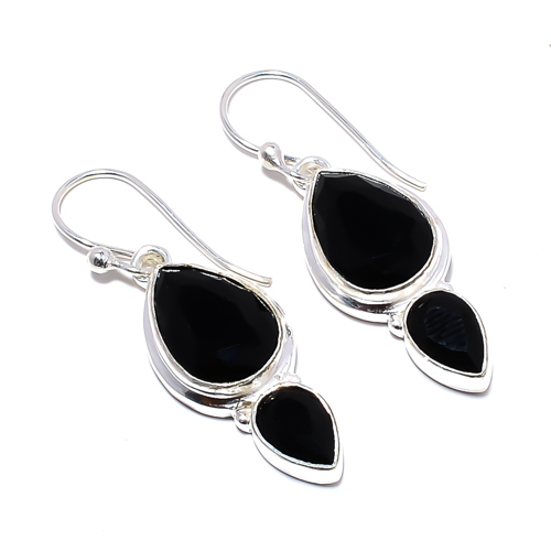 Black Onyx Handmade 925 Sterling Silver Earring, Gift for her, Silver Jewelry Earring, Elegant Earring, Black Gemstone Earring, Drop/Dangle Earring
