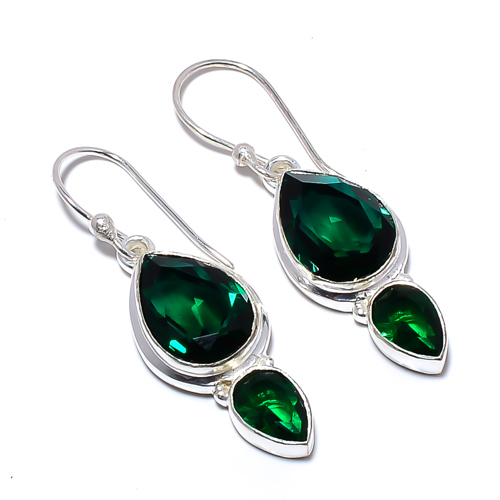 Chrome Diopside 925 Sterling Silver Earring, Gift for her, Silver Jewelry Earring, Elegant Earring, Green Gemstone Earring, Drop/Dangle Earring