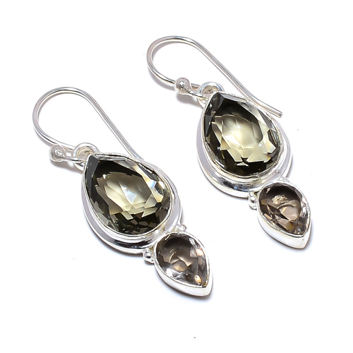 Smoky Quartz Handmade 925 Sterling Silver Earring, Gift for her, Silver Jewelry Earring, Elegant Earring, Brown Gemstone Earring, Drop/Dangle Earring