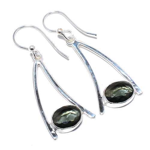 Black Tourmaline 925 Sterling Silver Earring, Gift for her, Silver Jewelry Earring, Elegant Earring, Black Gemstone Earring, Drop/Dangle Earring