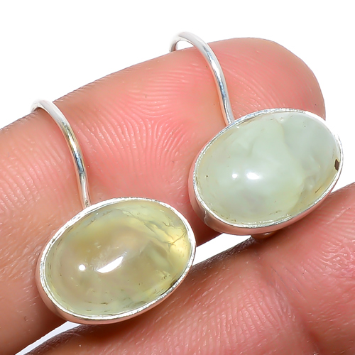 Prehnite Gemstone Handmade 925 Sterling Silver Earring, Gift for her, Silver Jewelry Earring, Elegant Earring, Green Gemstone Earring, Drop/Dangle Earring