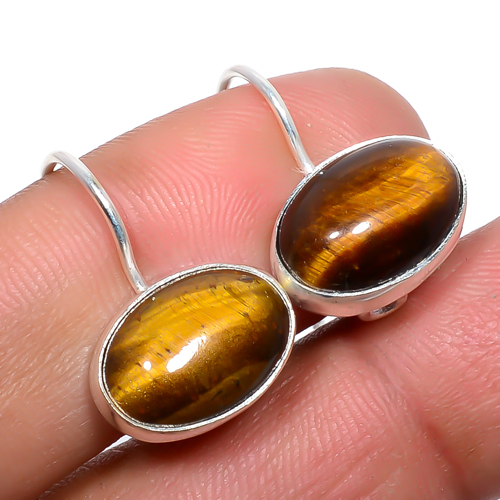 Yellow Tiger Eye - South Africa 925 Sterling Silver Earring, Gift for her, Silver Jewelry Earring, Elegant Earring, Yellow Gemstone Earring, Drop/Dangle Earring