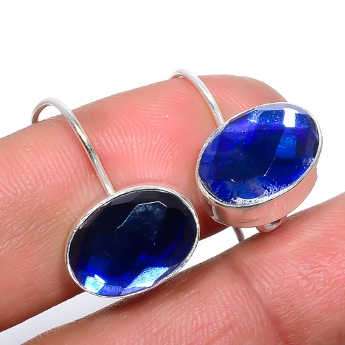 Aqua Blue Rainbow Mystic Topaz 925 Sterling Silver Earring, Gift for her, Silver Jewelry Earring, Elegant Earring, Blue Gemstone Earring, Drop/Dangle Earring