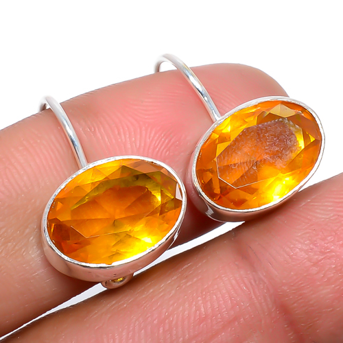 Citrine Handmade 925 Sterling Silver Jewelry Earring, Gift for her, Silver Jewelry Earring, Elegant Earring, Yellow Gemstone Earring, Drop/Dangle Earring