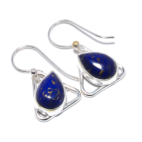 Copper Blue Turquoise 925 Sterling Silver Earring, Gift for her, Silver Jewelry Earring, Elegant Earring, Blue Gemstone Earring, Drop/Dangle Earring