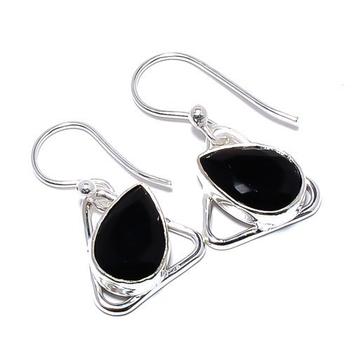 Black Onyx Handmade 925 Sterling Silver Earring, Gift for her, Silver Jewelry Earring, Elegant Earring, Black Gemstone Earring, Drop/Dangle Earring