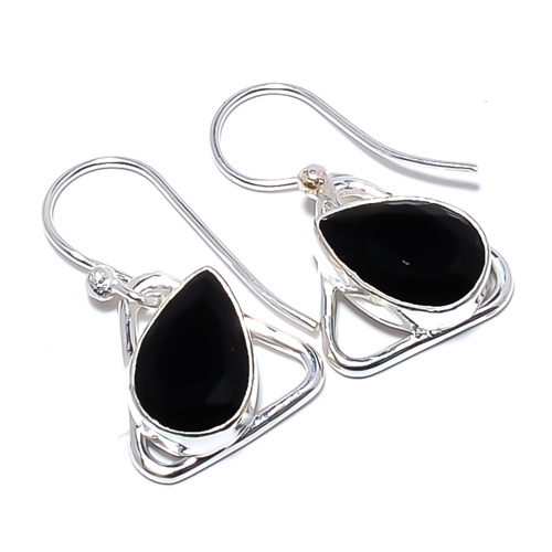 Black Onyx Handmade 925 Sterling Silver Earring, Gift for her, Silver Jewelry Earring, Elegant Earring, Black Gemstone Earring, Drop/Dangle Earring