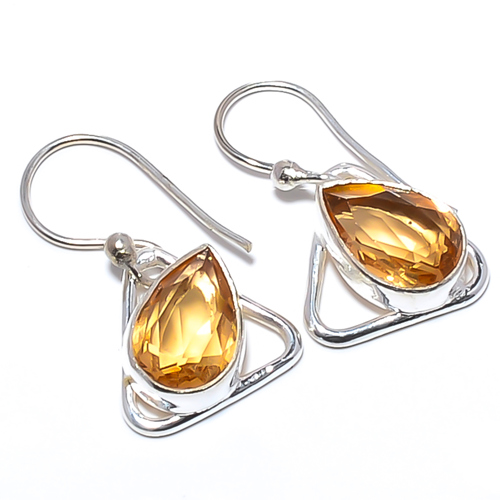 Citrine Handmade 925 Sterling Silver Jewelry Earring, Gift for her, Silver Jewelry Earring, Elegant Earring, Yellow Gemstone Earring, Drop/Dangle Earring