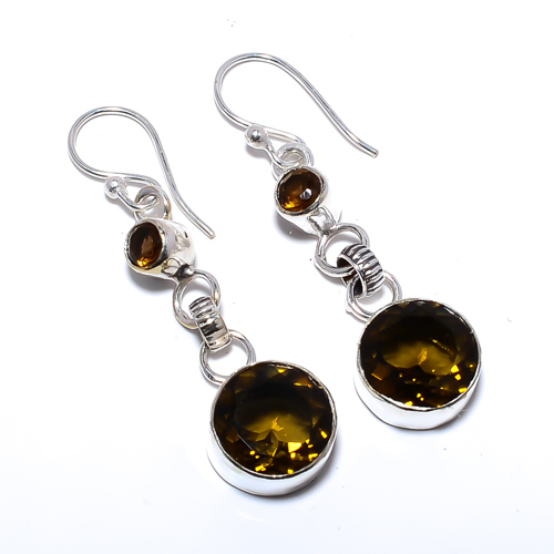Smoky Quartz Handmade 925 Sterling Silver Jewelry Earring, Gift for her, Silver Jewelry Earring, Elegant Earring, Brown Gemstone Earring, Drop/Dangle Earring
