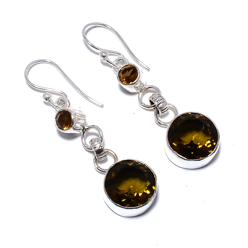 Smoky Quartz Handmade 925 Sterling Silver Jewelry Earring, Gift for her, Silver Jewelry Earring, Elegant Earring, Brown Gemstone Earring, Drop/Dangle Earring