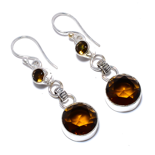 Smoky Quartz Handmade 925 Sterling Silver Jewelry Earring, Gift for her, Silver Jewelry Earring, Elegant Earring, Brown Gemstone Earring, Drop/Dangle Earring