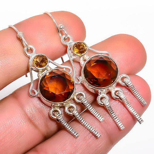 Smoky Quartz Handmade 925 Sterling Silver Earring, Gift for her, Silver Jewelry Earring, Elegant Earring, Brown Gemstone Earring, Drop/Dangle Earring