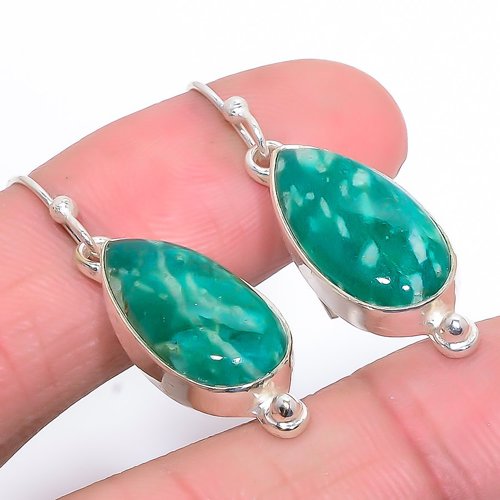 African Amazonite 925 Sterling Silver Jewelry Earring, Drop Dangle Earring, Gift For Her, Pear Earring, Green Earring, Silver Jewelry Earring