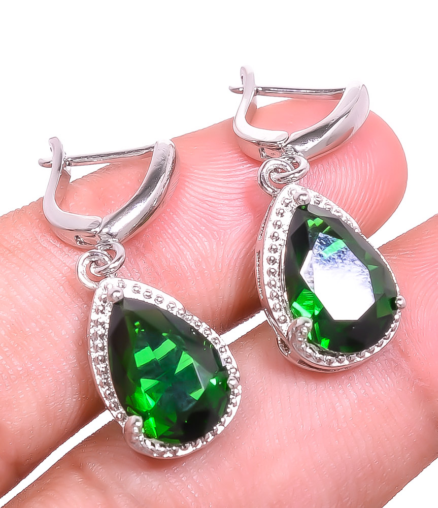 Chrome Diopside 925 Sterling Silver Earring 1.17" E255