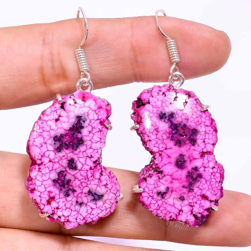 Solar Quartz Drusy 925 Sterling Silver Jewelry Earring, Drop Dangle Earring, Gift For Her, Oval Earring, Solar Earring, Silver Jewelry Earring