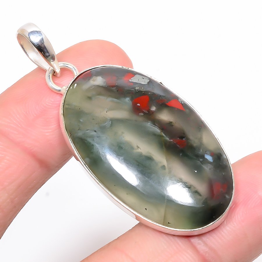Sonora Red Jasper 925 Sterling Silver Pendant, Handmade Pendant, Oval Pendant, Red Pendant, Unique Silver Pendant, Fine Pendant, Silver Jewelry Pendant