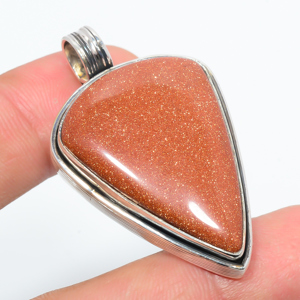 Golden Sunstone 925 Sterling Silver Pendant, Handmade Pendant, Trillion Pendant, Golden Pendant, Unique Silver Pendant, Fine Pendant, Silver Jewelry Pendant