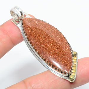 Golden Sunstone 925 Sterling Silver Pendant, Handmade Pendant, Marquise Pendant, Golden Pendant, Unique Silver Pendant, Fine Pendant, Silver Jewelry Pendant