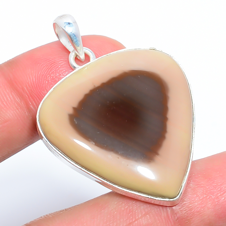 Imperial Jasper 925 Sterling Silver Pendant, Handmade Pendant, Pear Pendant, Brown Pendant, Unique Silver Pendant, Fine Pendant, Silver Jewelry Pendant