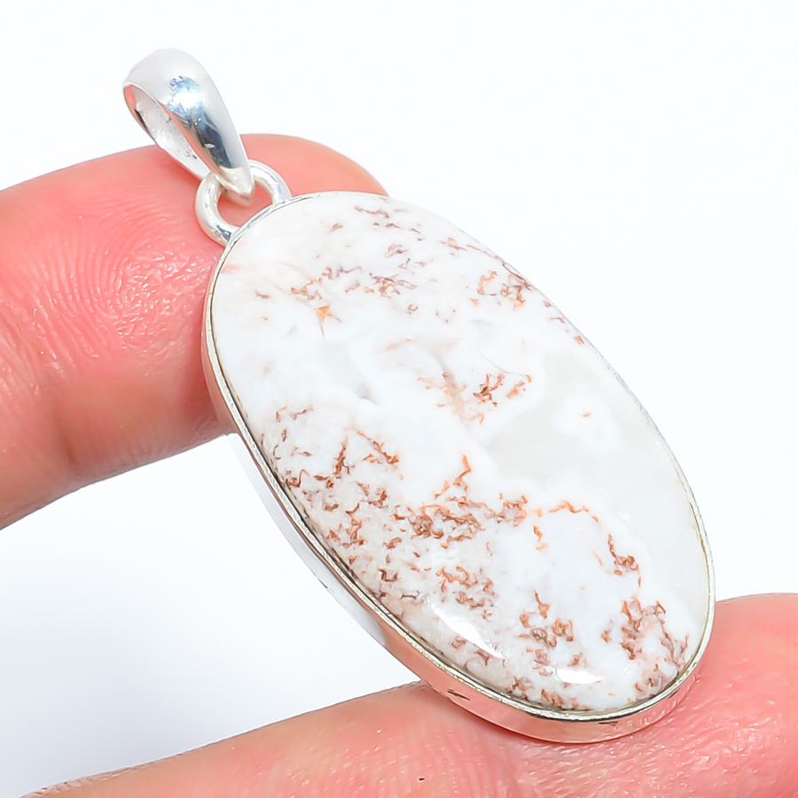 Rosetta Jasper 925 Sterling Silver Pendant, Handmade Pendant, Oval Pendant, Orange Pendant, Unique Silver Pendant, Fine Pendant, Silver Jewelry Pendant