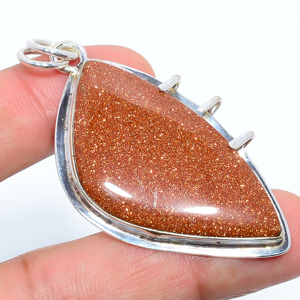 Golden Sunstone 925 Sterling Silver Pendant, Handmade Pendant, Trillion Pendant, Golden Pendant, Unique Silver Pendant, Fine Pendant, Silver Jewelry Pendant