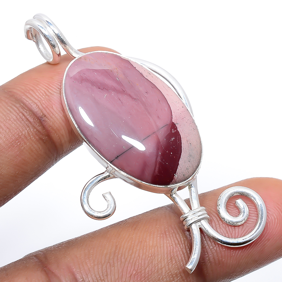 Mookaite 925 Sterling Silver Pendant, Handmade Pendant, Oval Pendant, Red Pendant, Unique Silver Pendant, Fine Pendant, Silver Jewelry Pendant