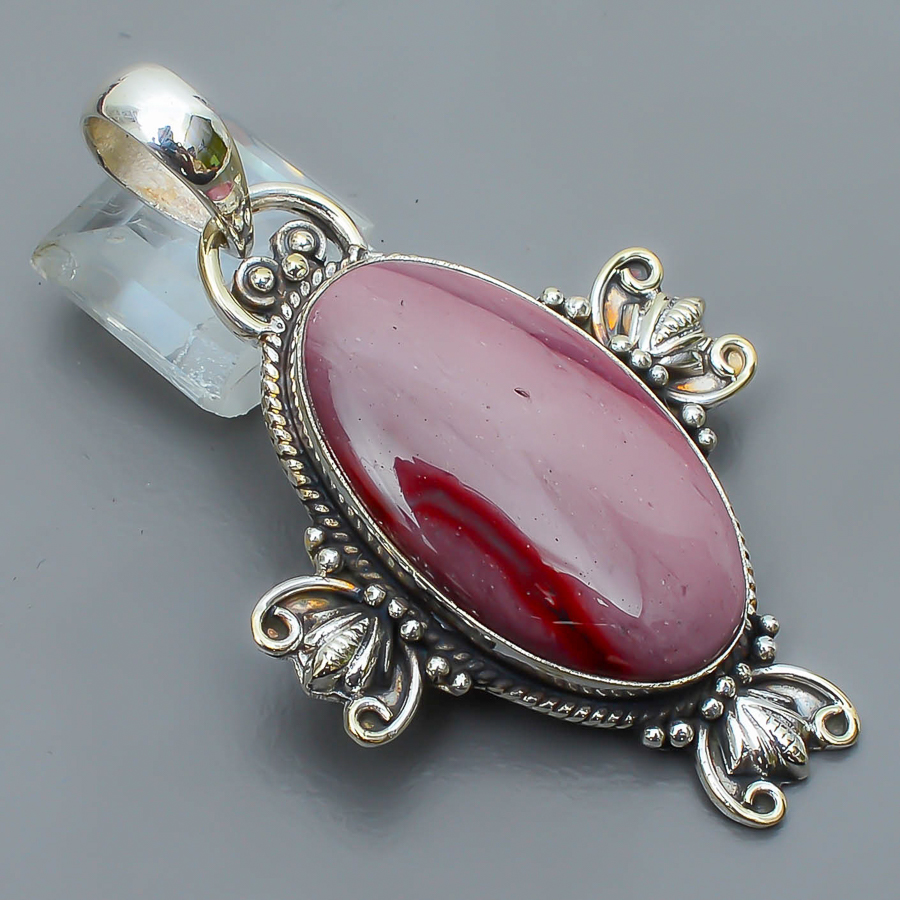 Red Mookaite 925 Sterling Silver Pendant, Handmade Pendant, Pear Pendant, Red Pendant, Unique Silver Pendant, Fine Pendant, Silver Jewelry Pendant