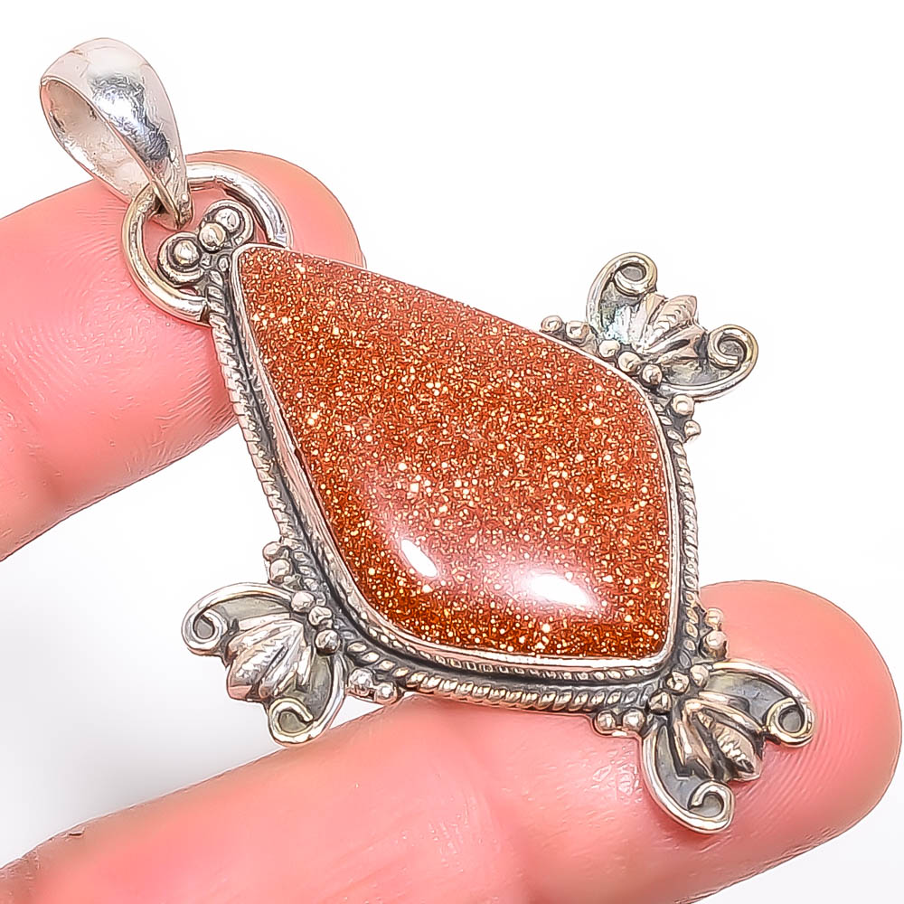 Golden Sunstone 925 Sterling Silver Pendant, Handmade Pendant, kite Pendant, Golden Pendant, Unique Silver Pendant, Fine Pendant, Silver Jewelry Pendant