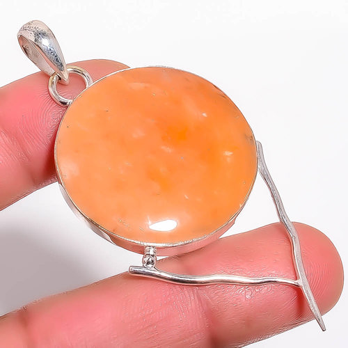 Angle Hair Quartz 925 Sterling Silver Pendant, Handmade Pendant, Round Pendant, Golden Pendant, Unique Silver Pendant, Fine Pendant, Silver Jewelry Pendant