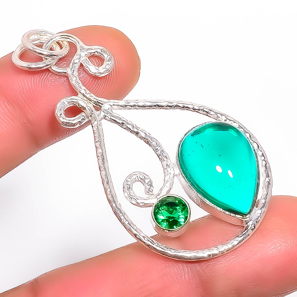Chrome Diopside 925 Sterling Silver Pendant, Handmade Pendant, Pear Pendant, Green Pendant, Unique Silver Pendant, Fine Pendant, Silver Jewelry Pendant