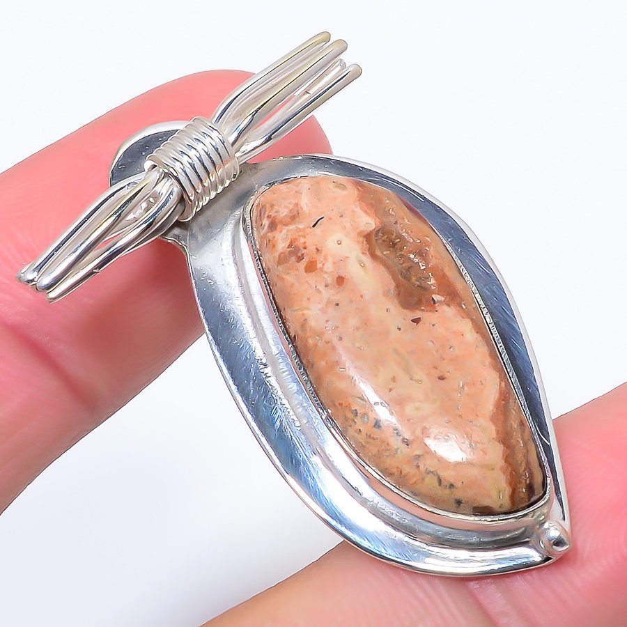 Ocean Jasper 925 Sterling Silver Pendant, Handmade Pendant, Fancy Pendant, Green Pendant, Unique Silver Pendant, Fine Pendant, Silver Jewelry Pendant