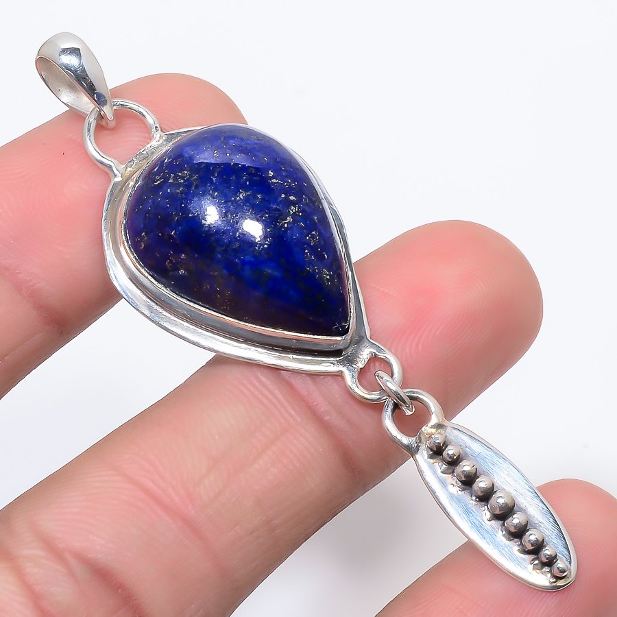Lapis Lazuli 925 Sterling Silver Pendant, Handmade Pendant, Pear Pendant, Blue Pendant, Unique Silver Pendant, Fine Pendant, Silver Jewelry Pendant